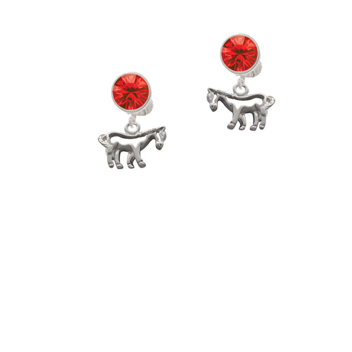 Horse - Outline Crystal Clip On Earrings Image 4