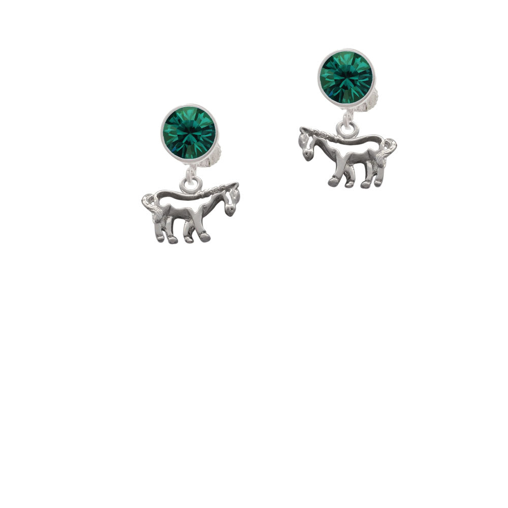 Horse - Outline Crystal Clip On Earrings Image 6