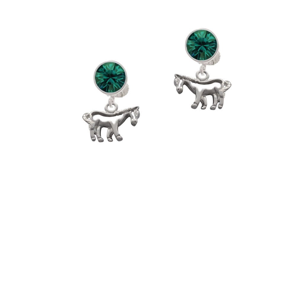 Horse - Outline Crystal Clip On Earrings Image 1