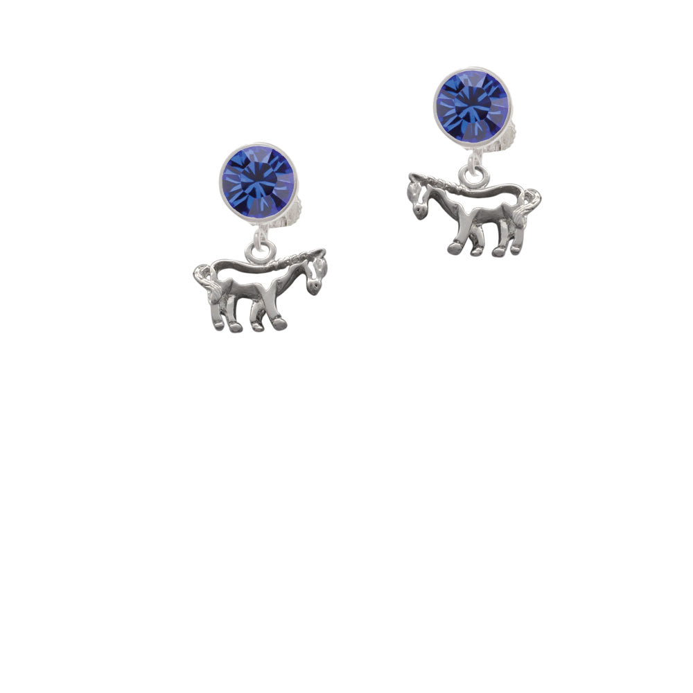 Horse - Outline Crystal Clip On Earrings Image 7