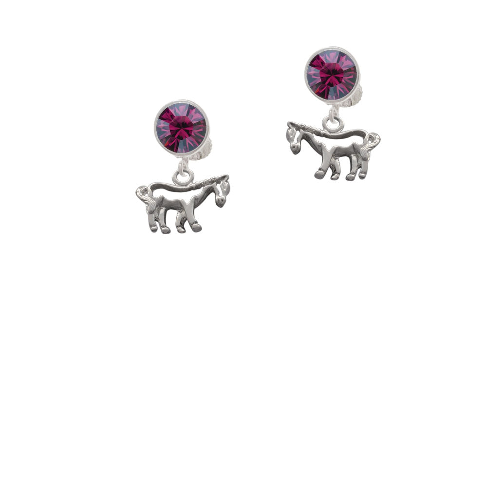 Horse - Outline Crystal Clip On Earrings Image 8