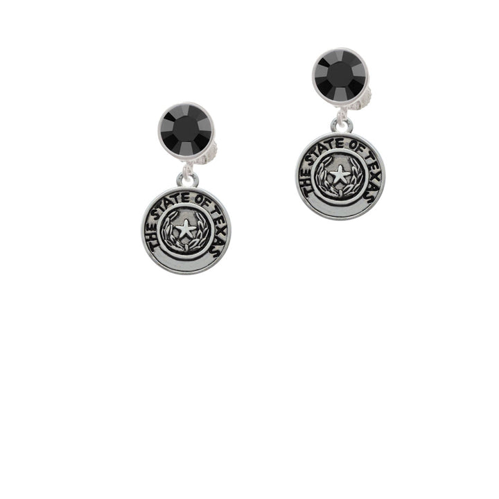 Texas State Seal Crystal Clip On Earrings Image 3