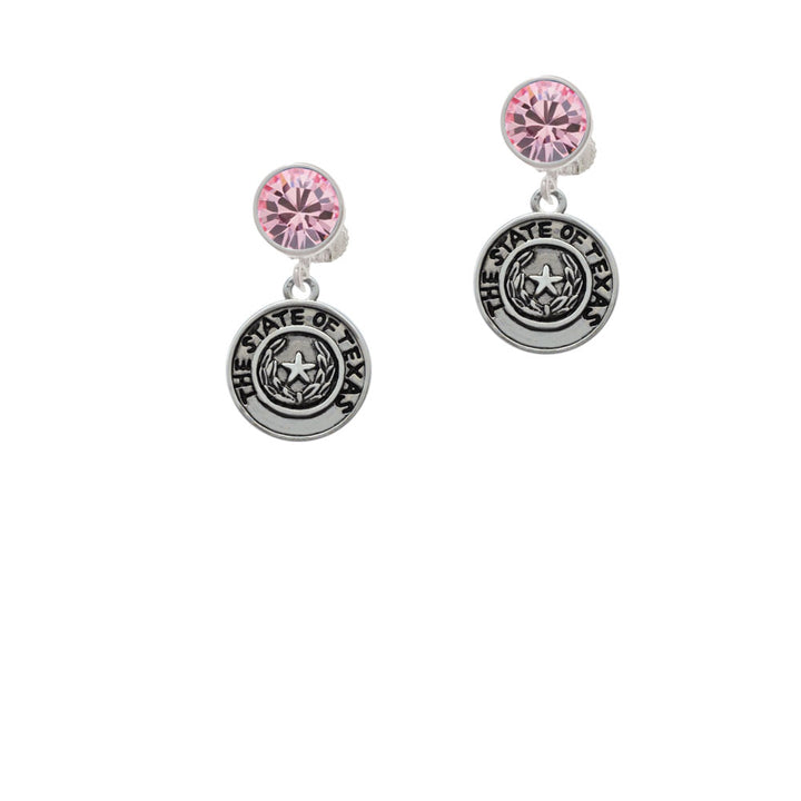 Texas State Seal Crystal Clip On Earrings Image 4