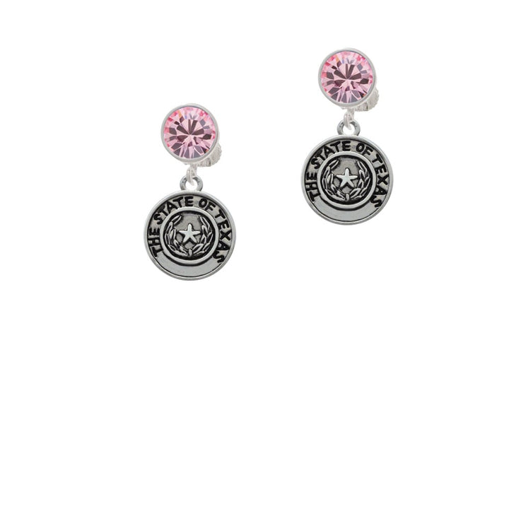 Texas State Seal Crystal Clip On Earrings Image 1