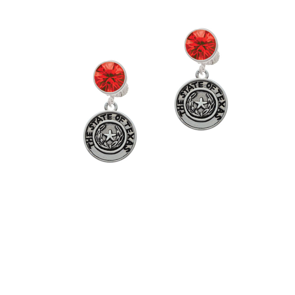 Texas State Seal Crystal Clip On Earrings Image 4