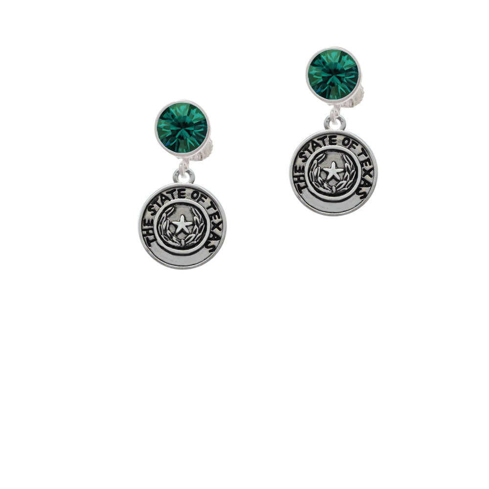 Texas State Seal Crystal Clip On Earrings Image 6