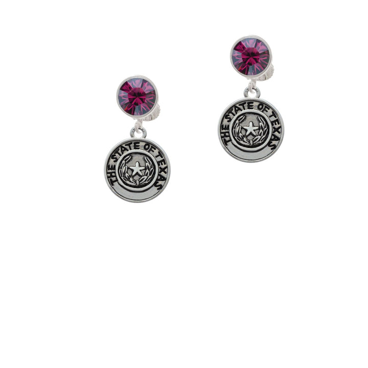 Texas State Seal Crystal Clip On Earrings Image 8