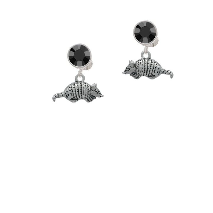 Small Armadillo Crystal Clip On Earrings Image 3