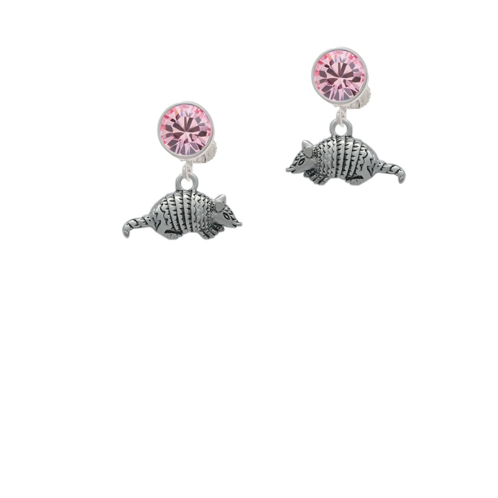 Small Armadillo Crystal Clip On Earrings Image 1