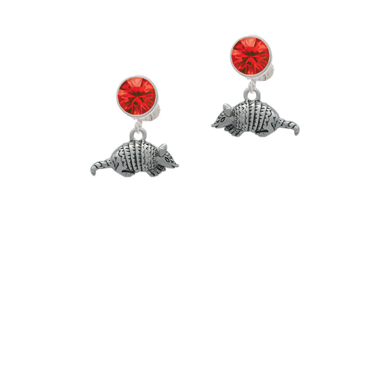 Small Armadillo Crystal Clip On Earrings Image 4