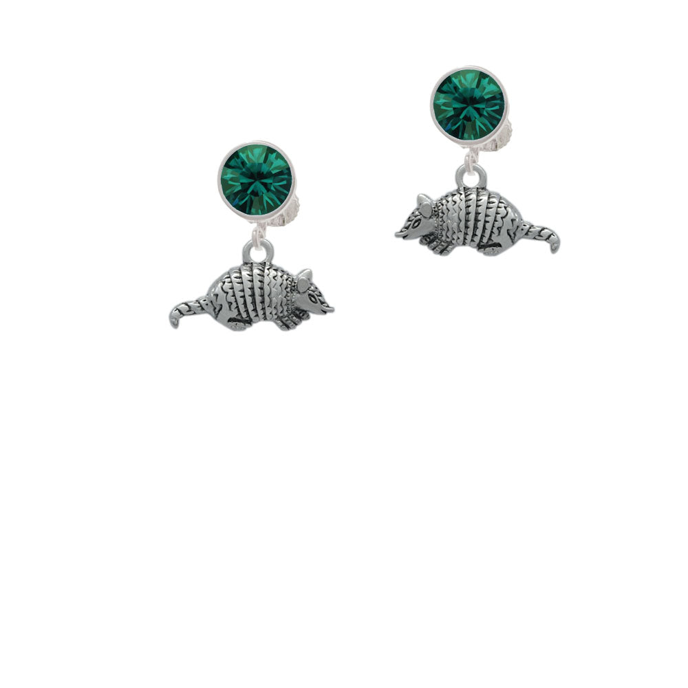 Small Armadillo Crystal Clip On Earrings Image 6