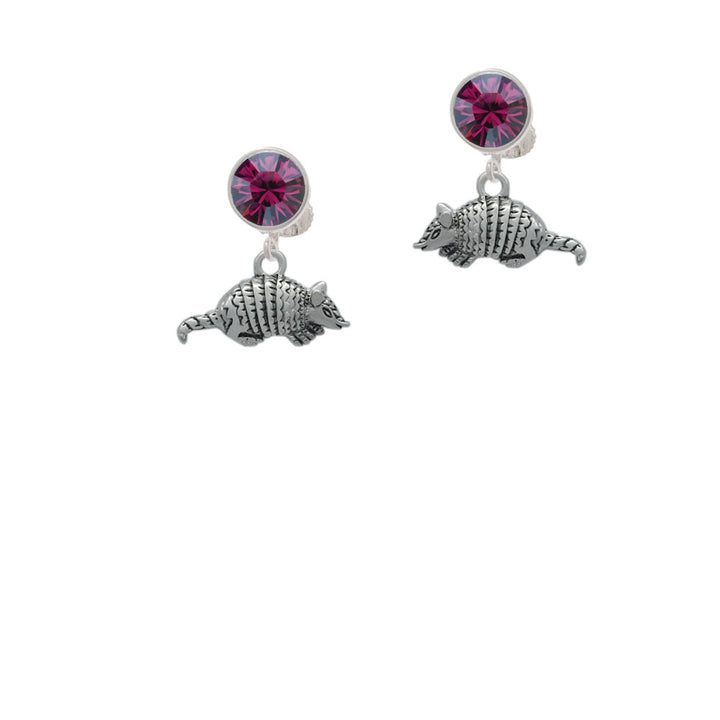 Small Armadillo Crystal Clip On Earrings Image 8