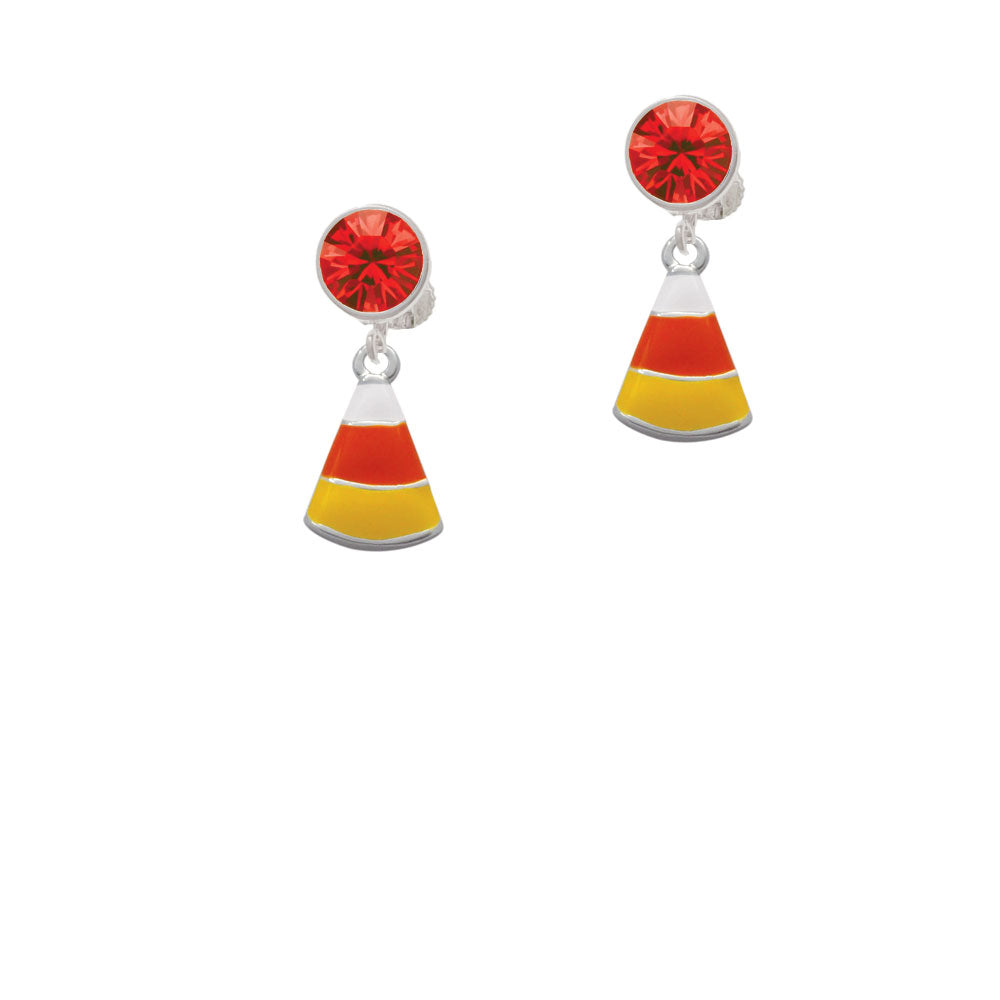 Candy Corn Crystal Clip On Earrings Image 4