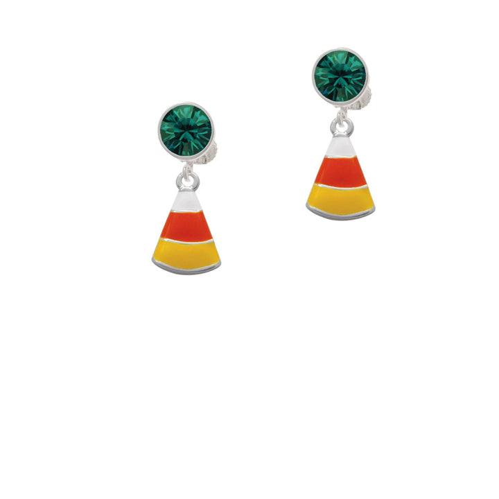 Candy Corn Crystal Clip On Earrings Image 6