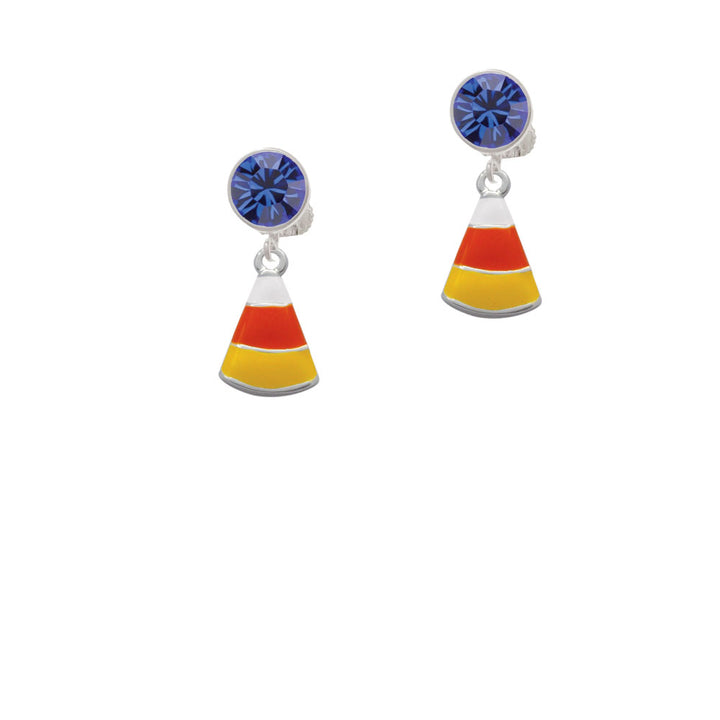 Candy Corn Crystal Clip On Earrings Image 7