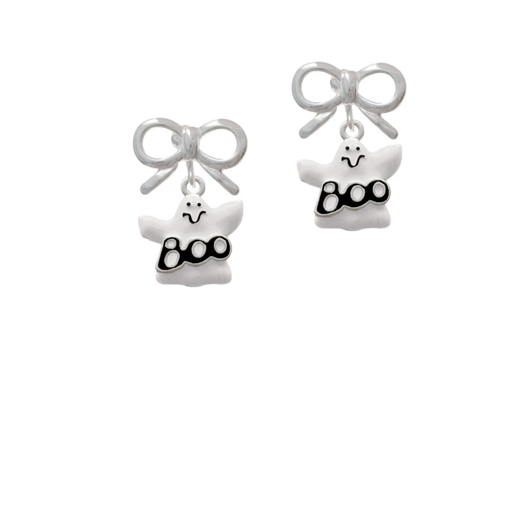 BOO Ghost Crystal Clip On Earrings Image 9