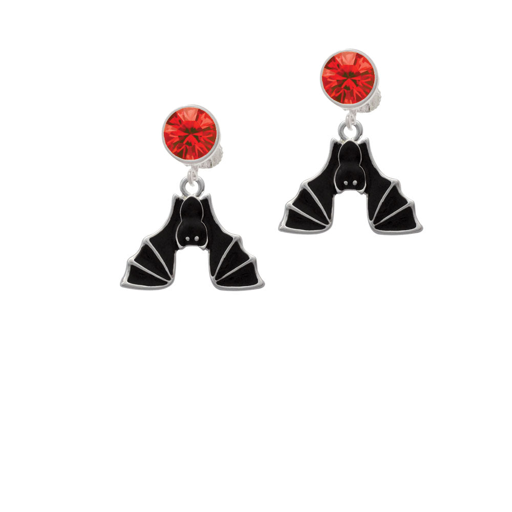 Hanging Bat Crystal Clip On Earrings Image 4