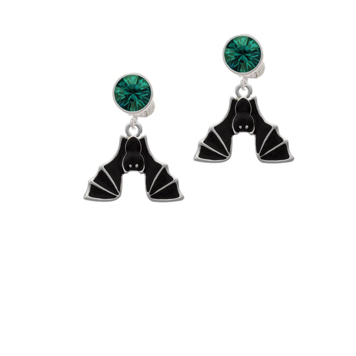 Hanging Bat Crystal Clip On Earrings Image 6