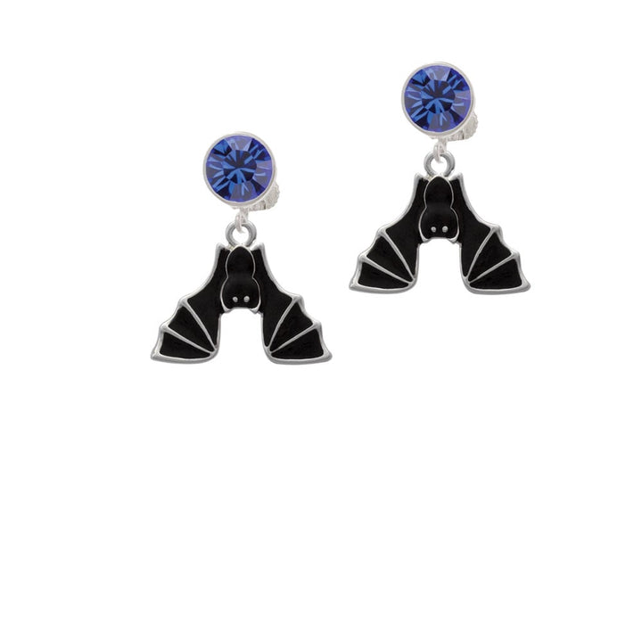 Hanging Bat Crystal Clip On Earrings Image 7