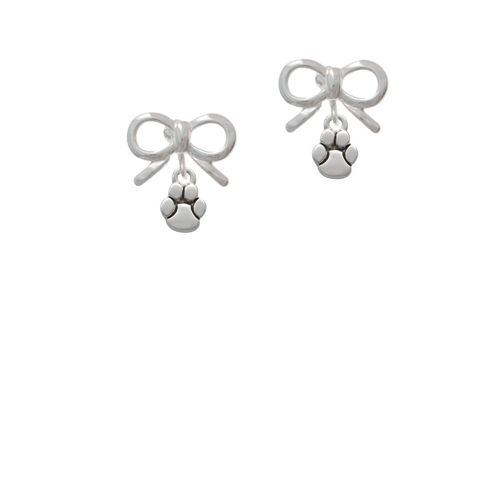 Mini Rounded Paw Crystal Clip On Earrings Image 9