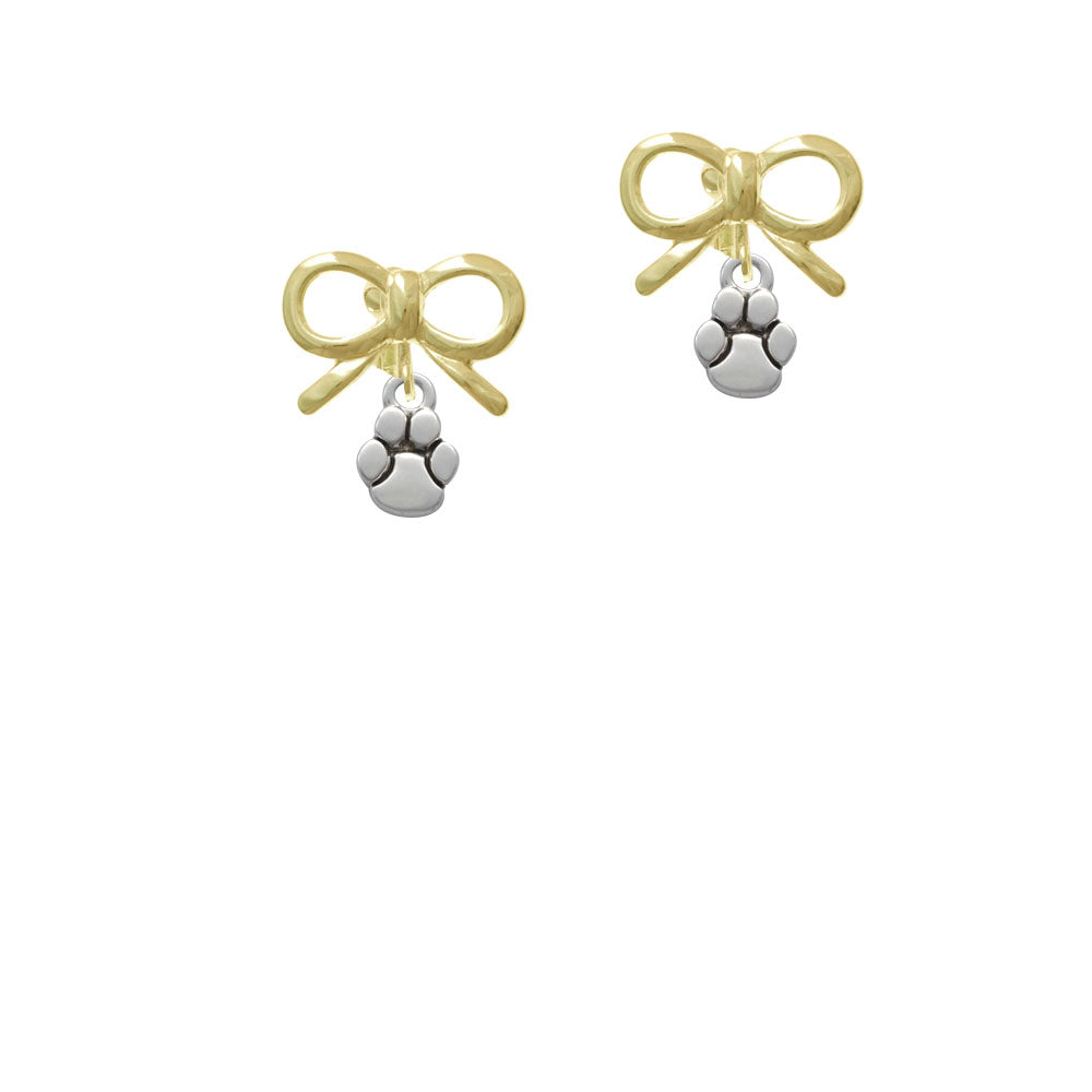 Mini Rounded Paw Crystal Clip On Earrings Image 10