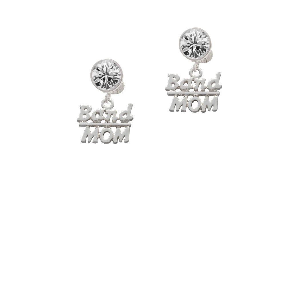 Band Mom Crystal Clip On Earrings Image 2