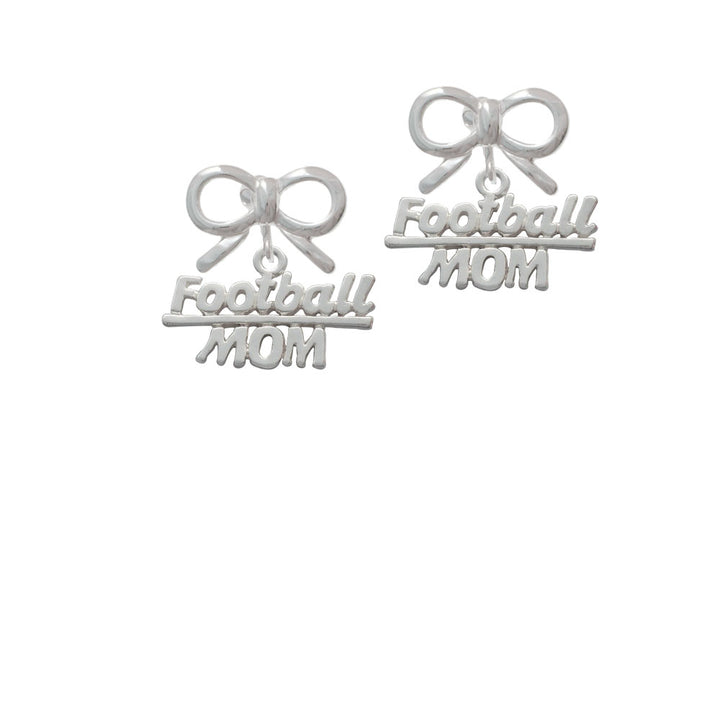 Football Mom Crystal Clip On Earrings Image 9