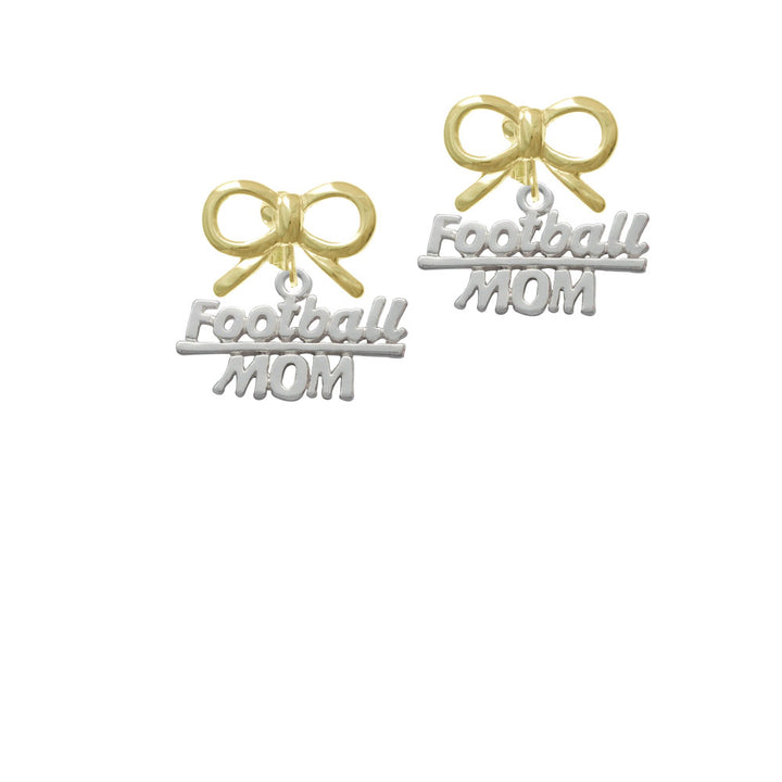 Football Mom Crystal Clip On Earrings Image 10