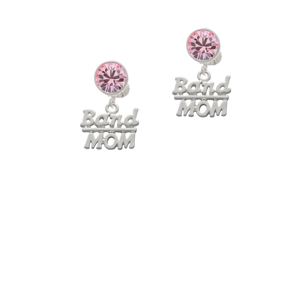 Band Mom Crystal Clip On Earrings Image 4