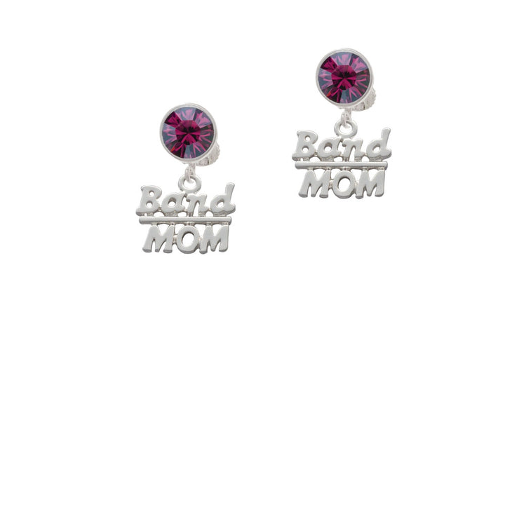 Band Mom Crystal Clip On Earrings Image 8