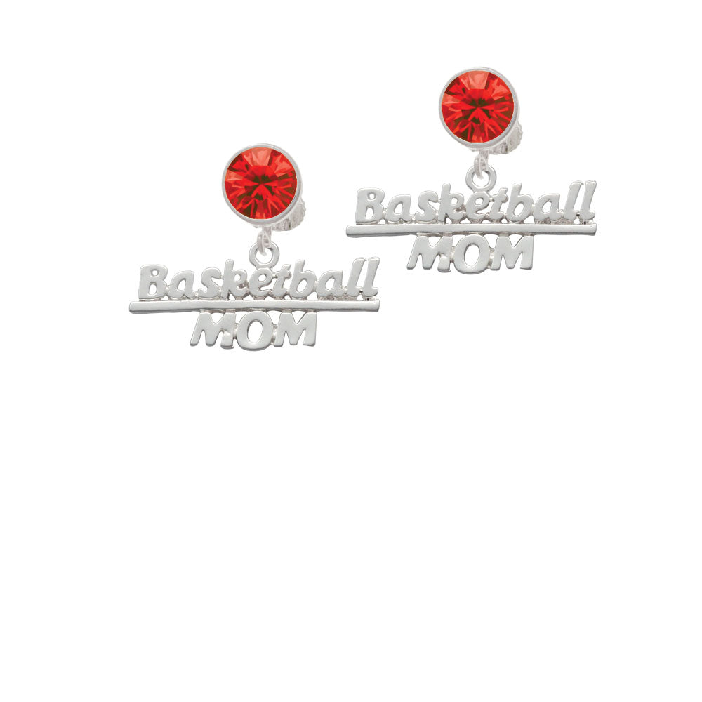 Basketball Mom Crystal Clip On Earrings Image 4