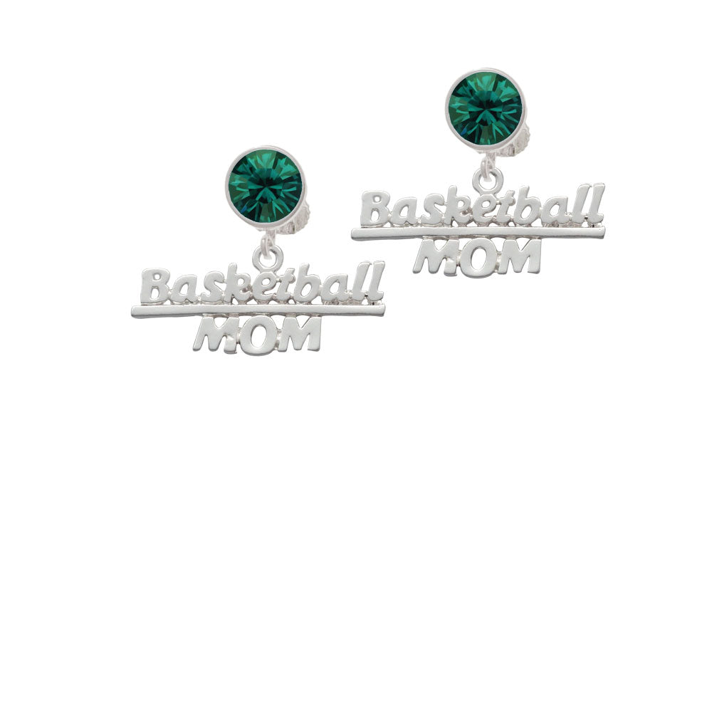 Basketball Mom Crystal Clip On Earrings Image 6