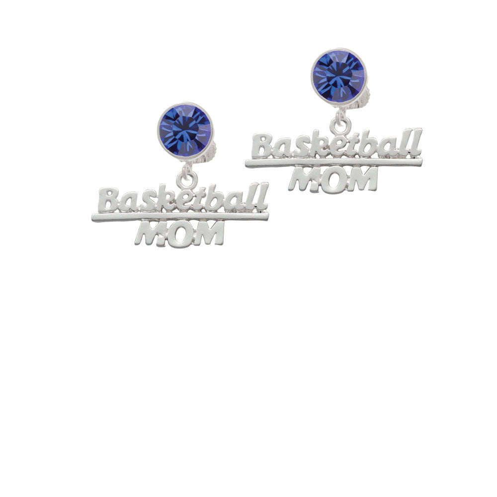 Basketball Mom Crystal Clip On Earrings Image 7