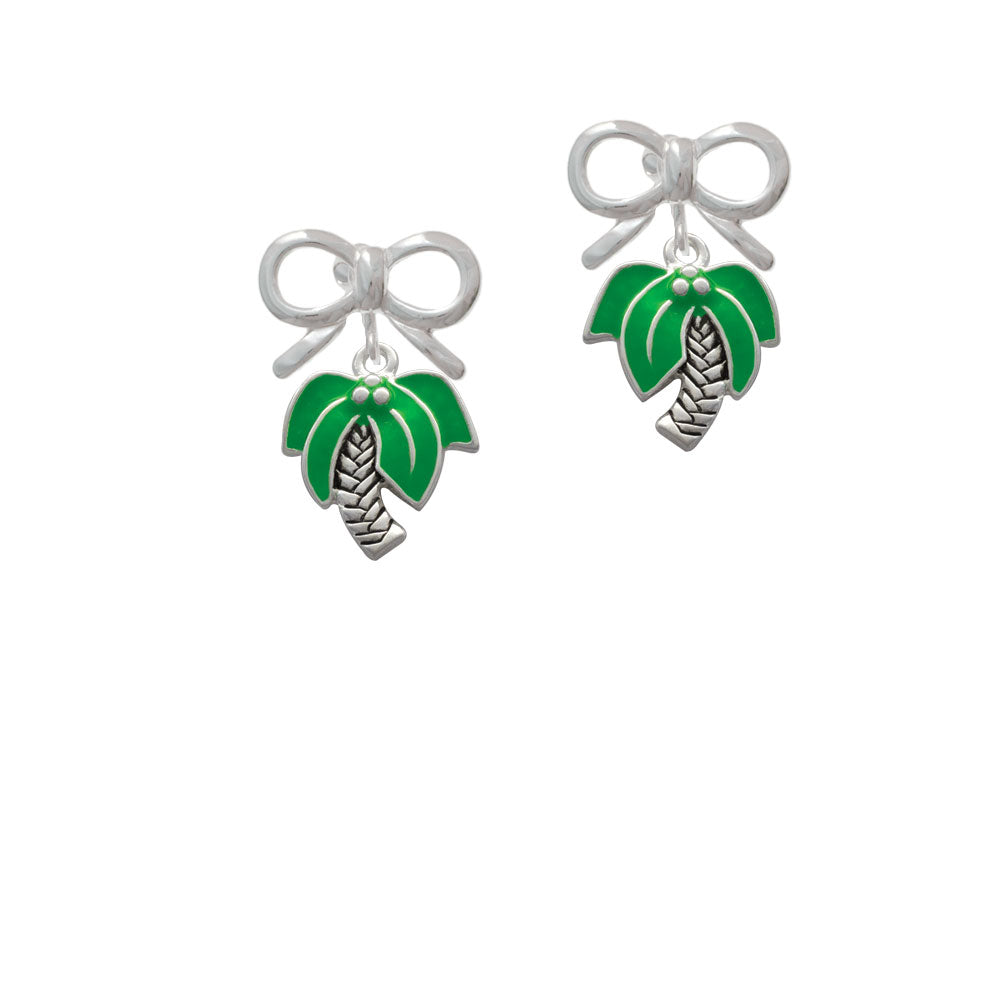 Large Palm Tree Crystal Clip On Earrings Image 9