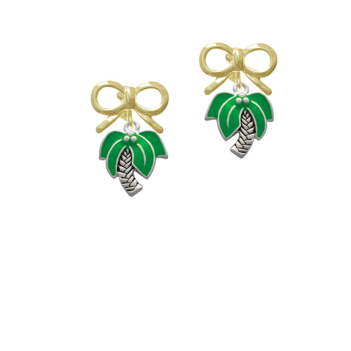 Large Palm Tree Crystal Clip On Earrings Image 10