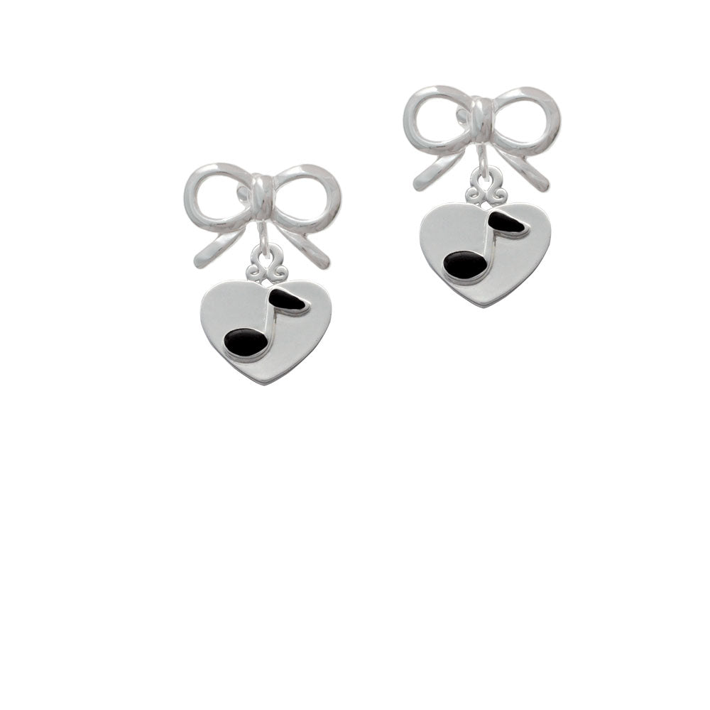 Music Note in Heart Crystal Clip On Earrings Image 9