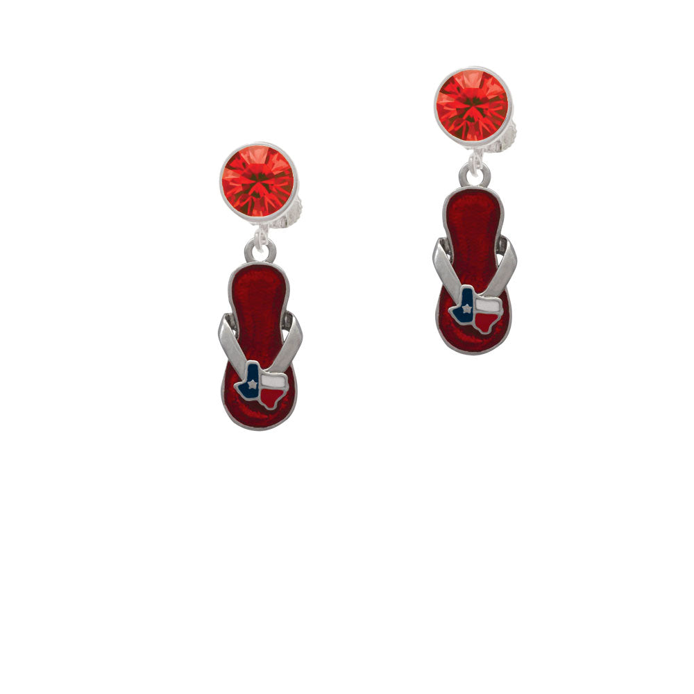 Texas Flip Flop Crystal Clip On Earrings Image 4