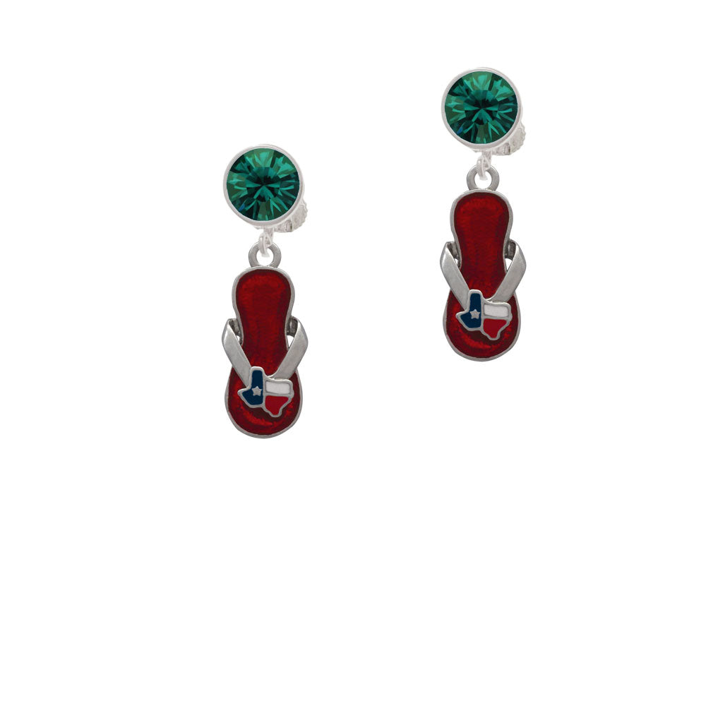 Texas Flip Flop Crystal Clip On Earrings Image 6