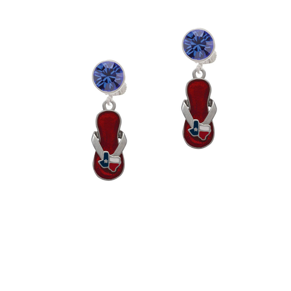 Texas Flip Flop Crystal Clip On Earrings Image 7