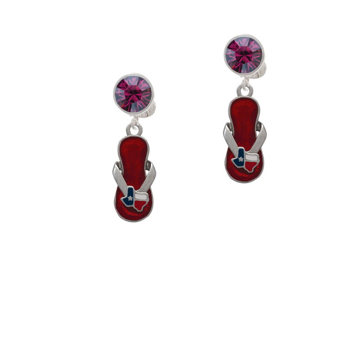 Texas Flip Flop Crystal Clip On Earrings Image 8