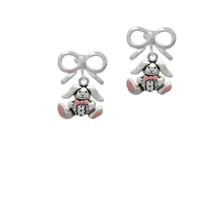 Sitting Bunny with Easter Egg Crystal Clip On Earrings Image 9