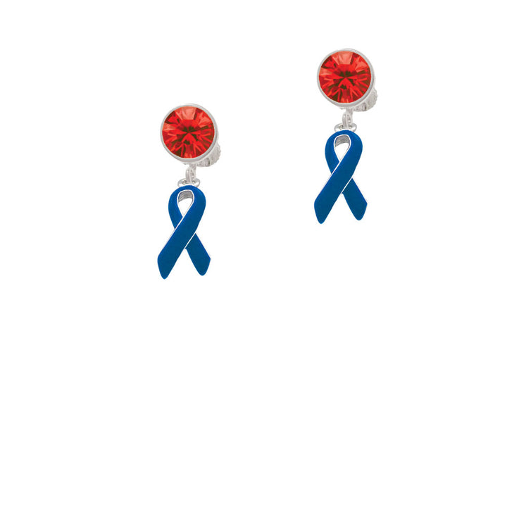 Blue Ribbon Crystal Clip On Earrings Image 4