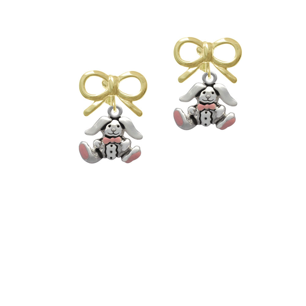 Sitting Bunny with Easter Egg Crystal Clip On Earrings Image 10