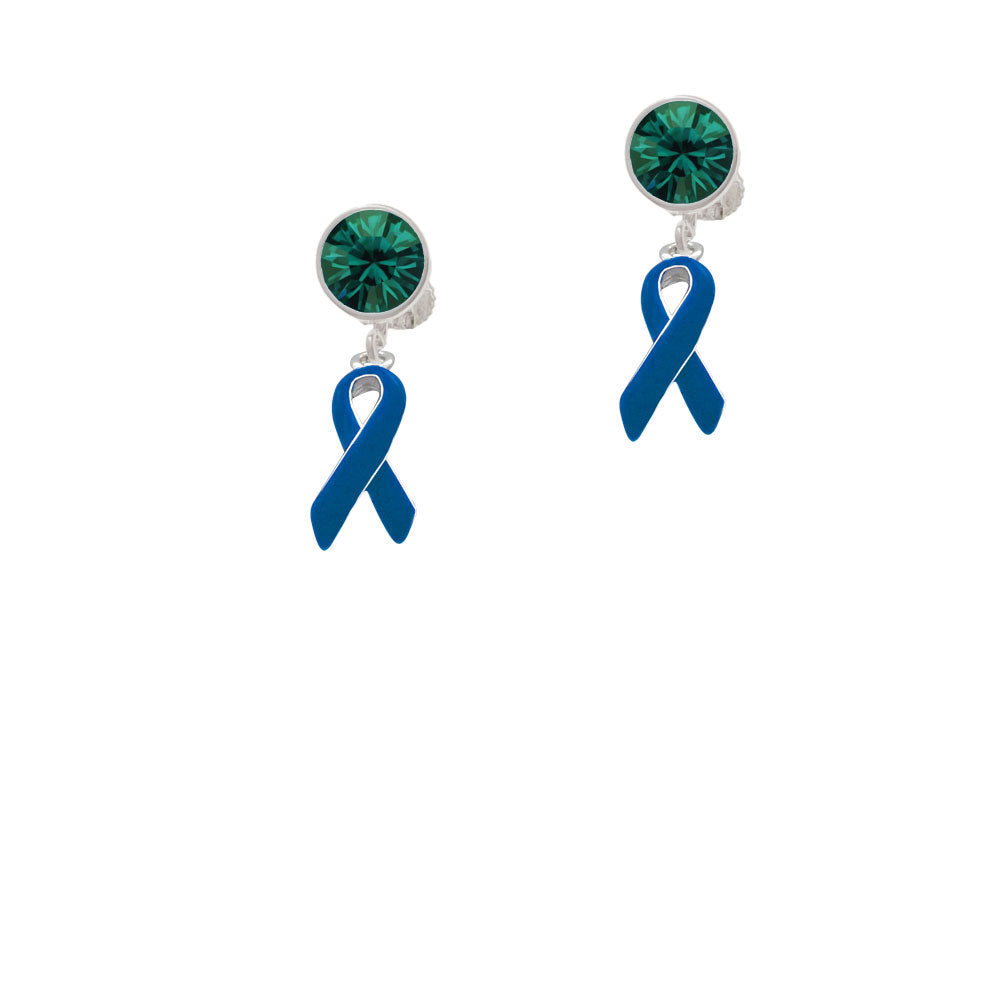 Blue Ribbon Crystal Clip On Earrings Image 6