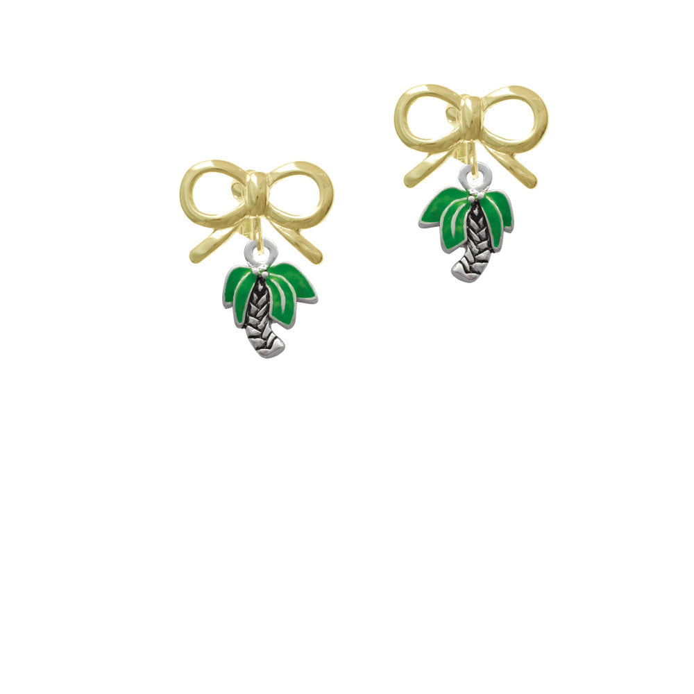 Mini Enamel Palm Tree Crystal Clip On Earrings Image 10