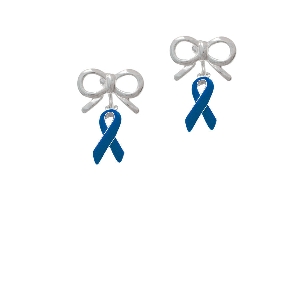 Blue Ribbon Crystal Clip On Earrings Image 9