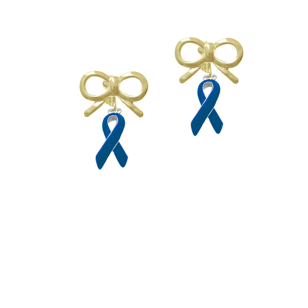 Blue Ribbon Crystal Clip On Earrings Image 10