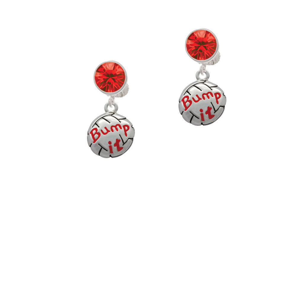 Volleyball - Bump It Crystal Clip On Earrings Image 4