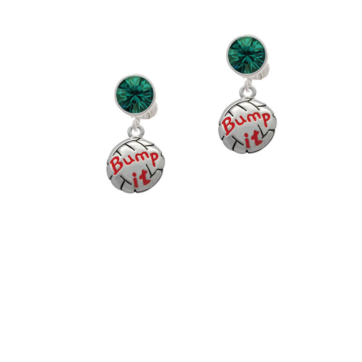 Volleyball - Bump It Crystal Clip On Earrings Image 6