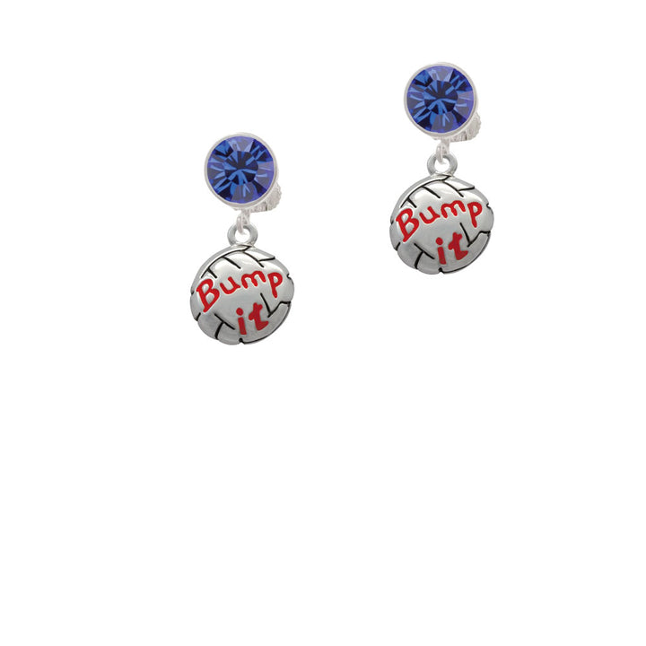 Volleyball - Bump It Crystal Clip On Earrings Image 7